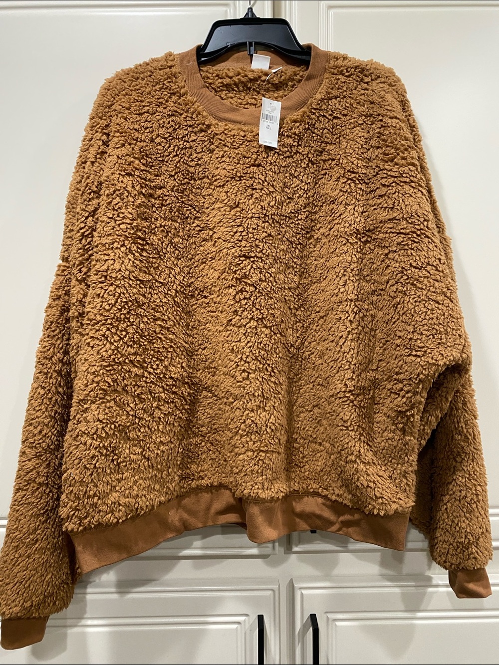 NWT gap sherpa teddy brown sweatshirt XL tall